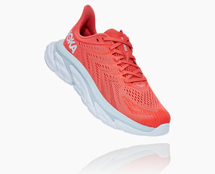 Hoka One One Hardloopschoenen Dames - Clifton Edge - Rood/Wit - GW6137092